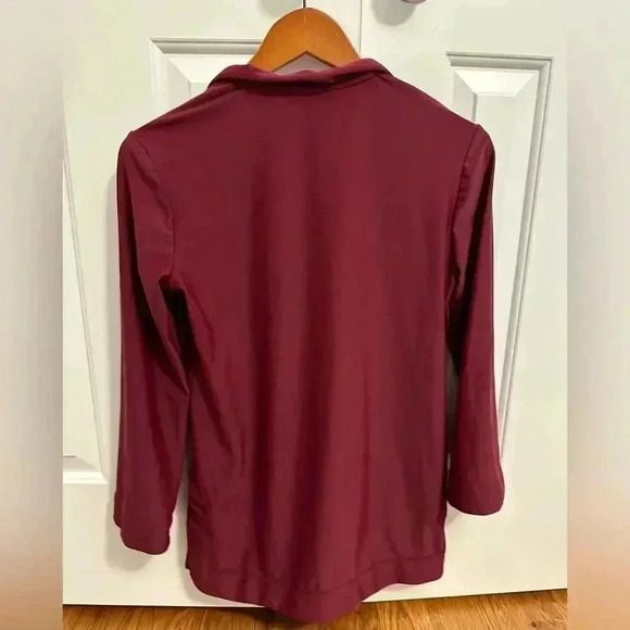 Jude Connally Women's Burgundy Jude Cloth Long Sleeve Chris Tunic Top Size Small - Picture 4 of 8